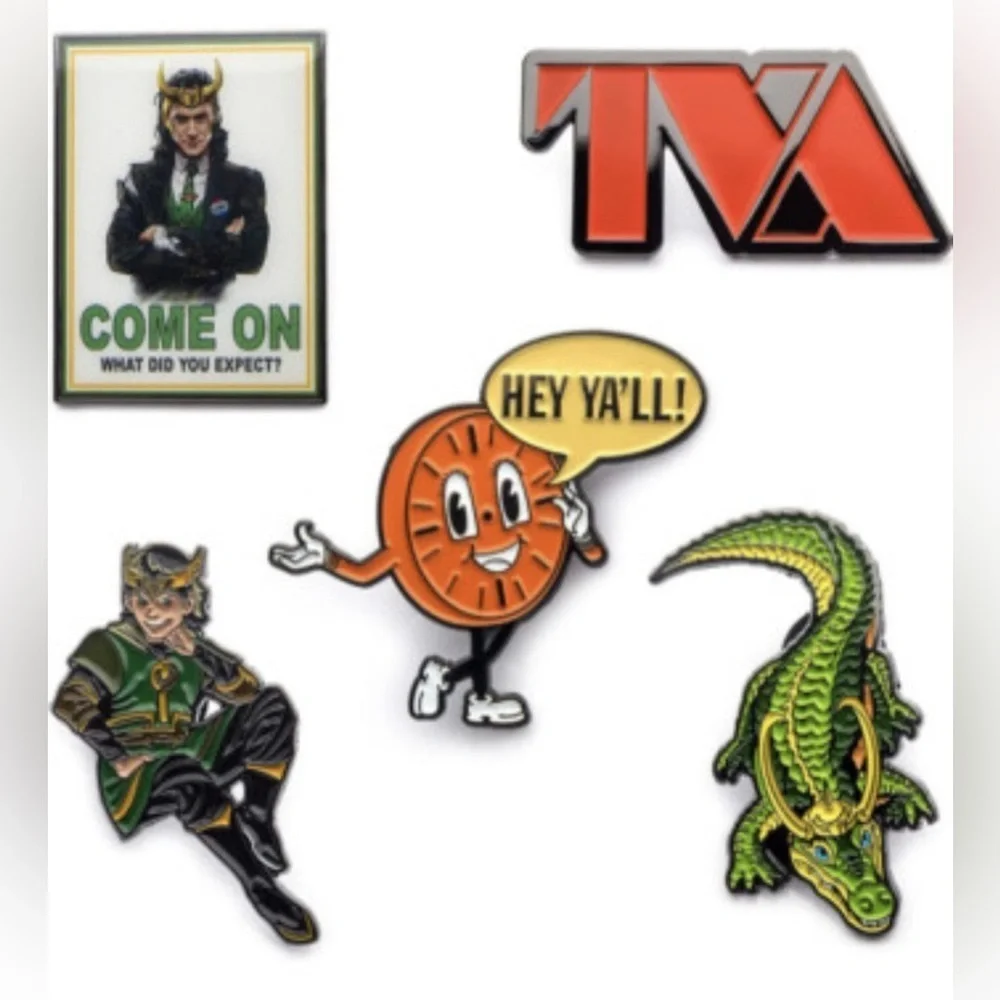 Marvel Studios Loki Collectible 5 Piece Enamel Pin Set Limited Edition New